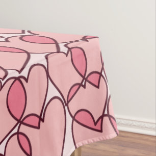 Cute Modern roze harten patroon Tafelkleed