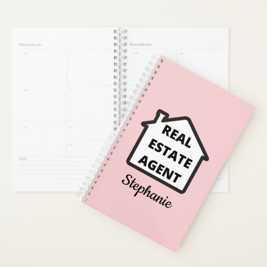 Cute Modern Roze Real Estate Agent Planner (Display)