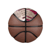 Cute modern Roze rood Glitter Drives monogram Basketbal (Rechts)