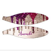 Cute modern Roze rood Glitter Drives monogram Basketbal (Panelen)