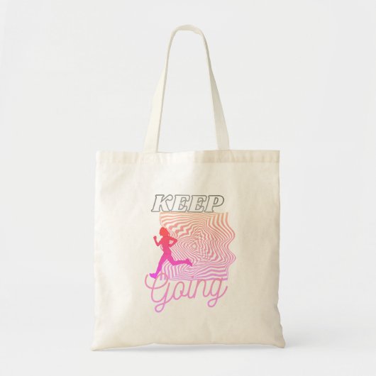 Cute Modern Running Pink Ombre Tote Bag (Voorkant)