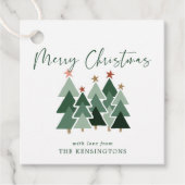 Cute Modern Rustic kerstbomen Bedankjes Labels (Voorkant)