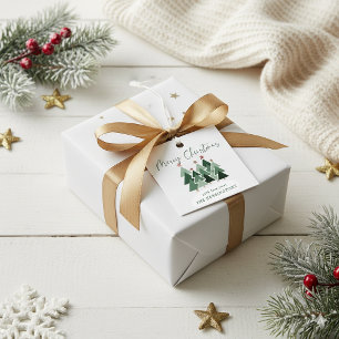 Cute Modern Rustic kerstbomen Bedankjes Labels