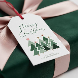 Cute Modern Rustic kerstbomen Cadeaulabel