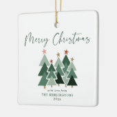Cute Modern Rustic Kerstbomen Holiday Foto  Keramisch Ornament (Links)