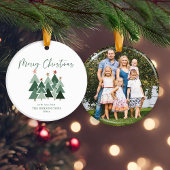 Cute Modern Rustic Kerstbomen Holiday Foto Ornament