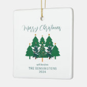 Cute Modern Rustic kerstbomen Keramisch Ornament (Links)