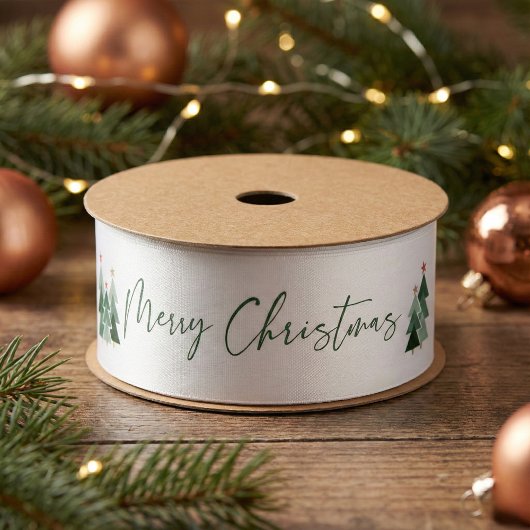 Cute Modern Rustic kerstbomen Satijnen Lint
