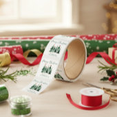 Cute Modern Rustic Kerstbomen Typografie Vierkante Sticker