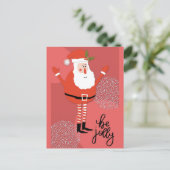 Cute Modern Santa Be Jolly Briefkaart (Staand voorkant)