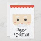 Cute Modern Santa Face Merry kerst Feestdagenkaart (Voorkant)
