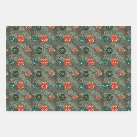 Cute Modern Scandi bauble Pattern Inpakpapier Vel (Voorkant 3)