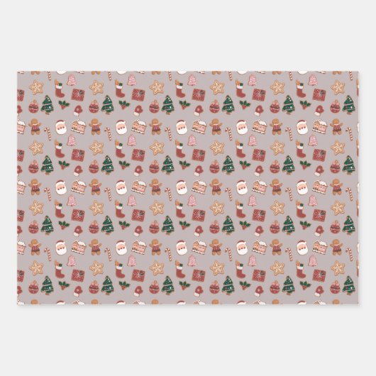 Cute Modern Scandi bauble Pattern Inpakpapier Vel (Voorkant 2)