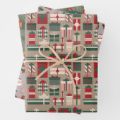 Cute Modern Scandi bauble Pattern Inpakpapier Vel (In situ)