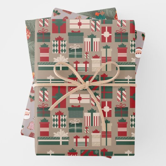 Cute Modern Scandi bauble Pattern Inpakpapier Vel (In situ)