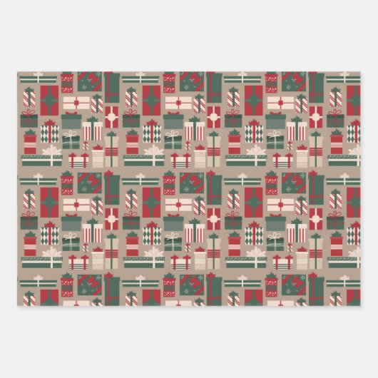 Cute Modern Scandi bauble Pattern Inpakpapier Vel (Voorkant)