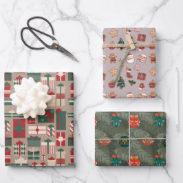 Cute Modern Scandi bauble Pattern Inpakpapier Vel