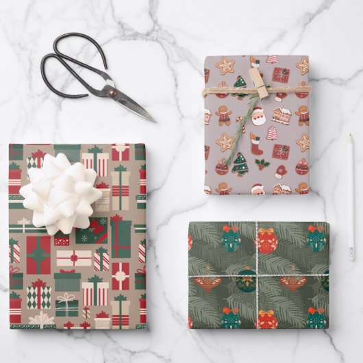 Cute Modern Scandi bauble Pattern Inpakpapier Vel (Voorkant)