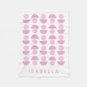 Cute Modern Scandinavian Art Pattern in Pink, Name Fleece Deken (Voorkant)