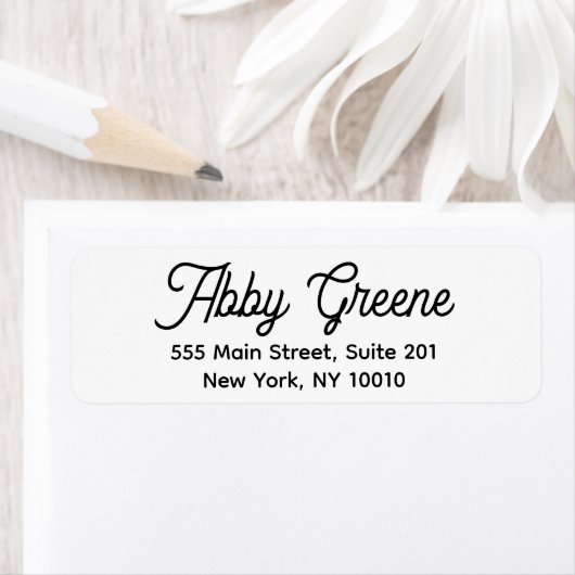 Cute Modern Script Black and White Label (Insitu)