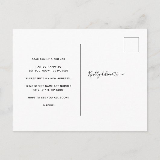 Cute Modern Script I heeft Bird House Moving Aankondigingskaart (Achterkant)