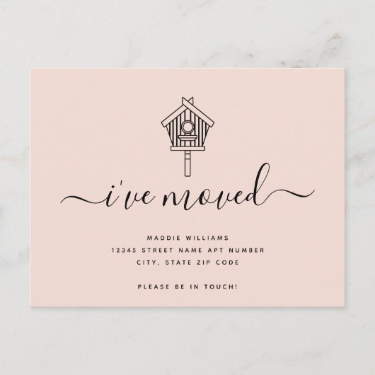 Cute Modern Script I heeft Bird House Moving Aankondigingskaart (Voorkant)