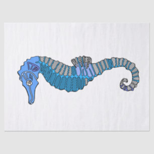 Cute Modern Seahorse Drawing Nautical Nursery DIY Tissuepapier