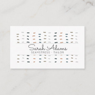 Cute Modern Seamstress Tailor Hand Stitches Logo Visitekaartje