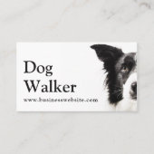 Cute Modern Silhouette Dog Walking Dog Sitting  Visitekaartje (Voorkant)