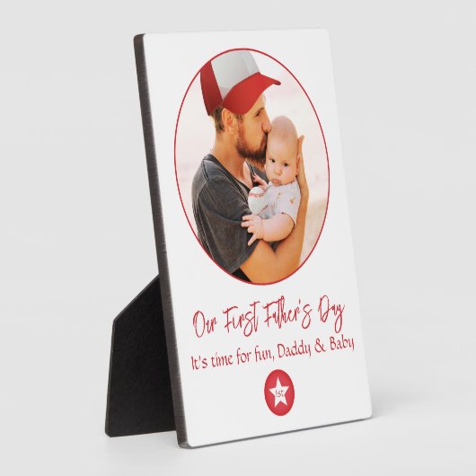 Cute Modern Simple Cool Pap First Fathers Day Fotoplaat (Zijkant)