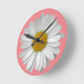 Cute Modern Simple Daisy Flower Coral Pink Ronde Klok (Hoek)