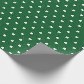 Cute Modern Simple Dark Green Lucky Clovers Cadeaupapier (Hoek)