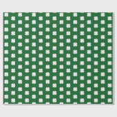 Cute Modern Simple Dark Green Lucky Clovers Cadeaupapier (Vlak)