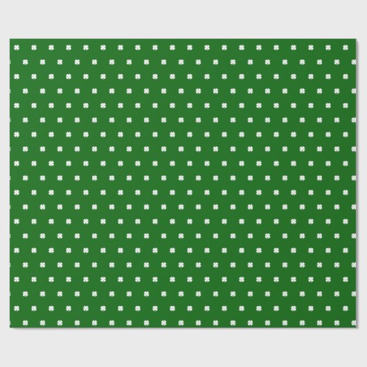 Cute Modern Simple Emerald Green Lucky Clovers Cadeaupapier (Vlak)
