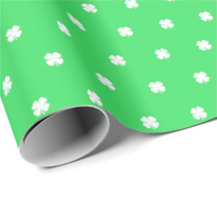 Cute Modern Simple Light Green Lucky Clovers Cadeaupapier