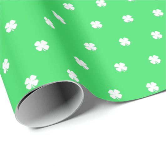 Cute Modern Simple Light Green Lucky Clovers Cadeaupapier (Rol Hoek)