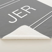 Cute Modern Simple Monogram Minimal Trendy Grijs  Sherpa Deken (3/4)