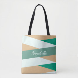 Cute Modern Simple Monogrammed Green Canvas tas