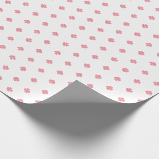 Cute Modern Simple Roze Lucky Clovers Cadeaupapier (Hoek)
