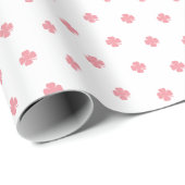 Cute Modern Simple Roze Lucky Clovers Cadeaupapier (Rol Hoek)