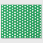 Cute Modern Simple Shamrock Green Lucky Clovers Cadeaupapier (Vlak)