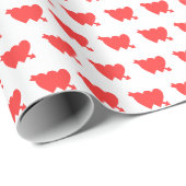 Cute Modern Simple Valentijn Red Hearts Arrow Cadeaupapier (Rol Hoek)