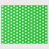 Cute Modern Simple Vibrant Green Lucky Clovers Cadeaupapier (Vlak)