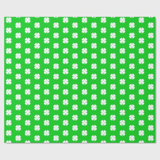 Cute Modern Simple Vibrant Green Lucky Clovers Cadeaupapier (Vlak)