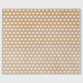 Cute Modern Simple White Hearts Kraft Cadeaupapier (Vlak)