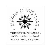 Cute Modern Snowflake Christmas Winter Address Rubberstempel (Afrduk)