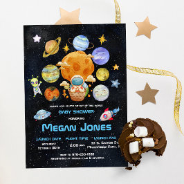 Cute Modern Space Astronaut Alien | BABY SHOWER Kaart