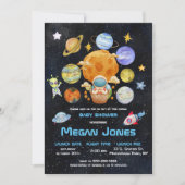 Cute Modern Space Astronaut Alien | BABY SHOWER Kaart (Voorkant)