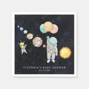 Cute Modern Space Astronaut Alien   BABY SHOWER Servet