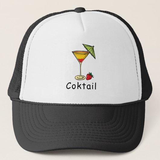 Cute Modern Stylish Fresh Coctail en Strawberry Trucker Pet (Voorkant)